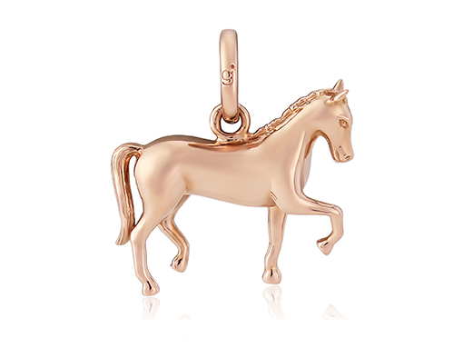 Rose Gold Dressage Horse Charm