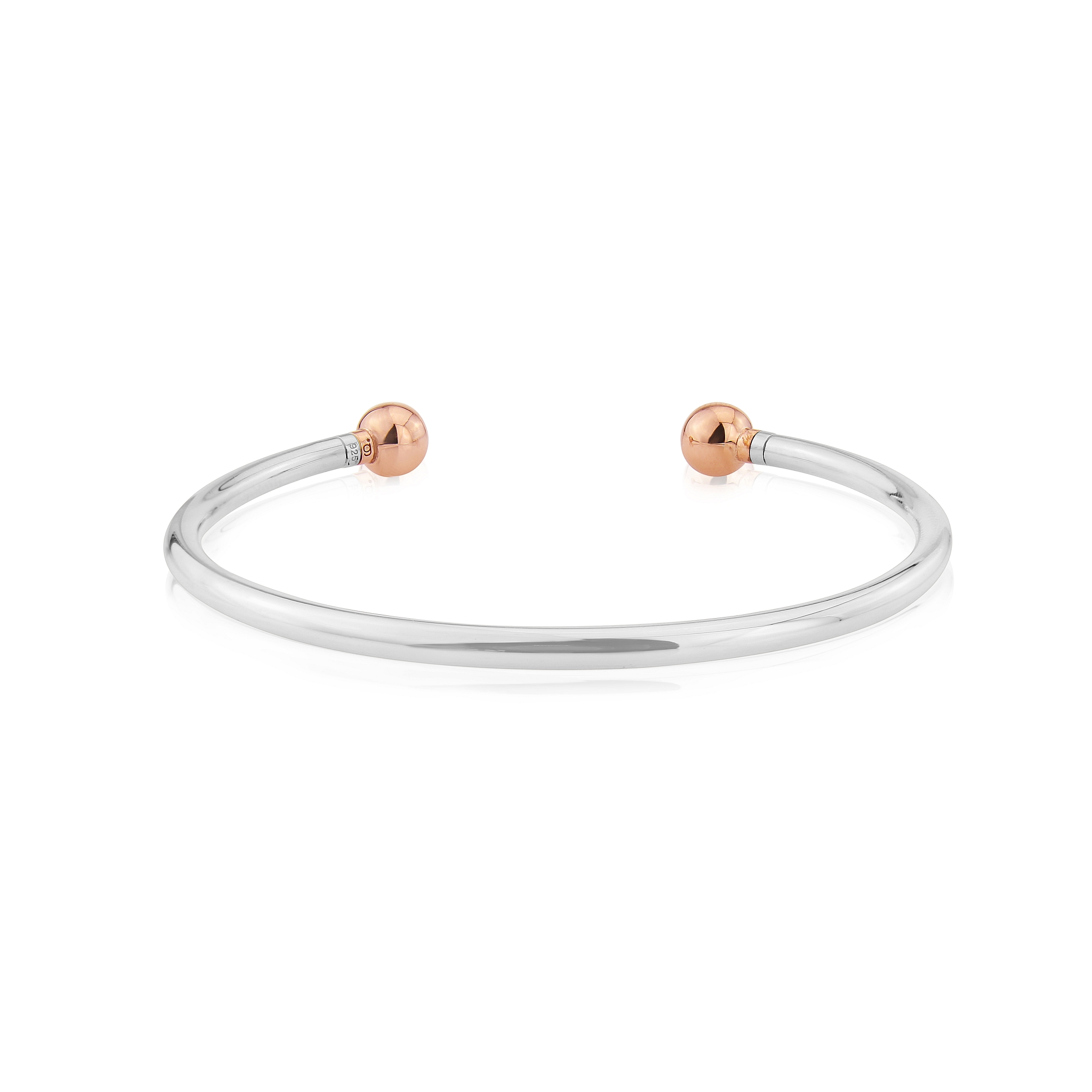 rose gold ended charm bangle