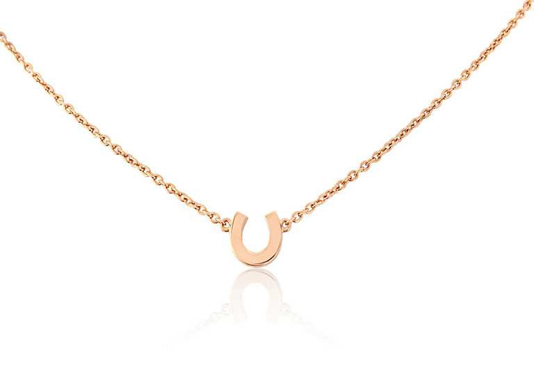 rose gold mini horseshoe necklace