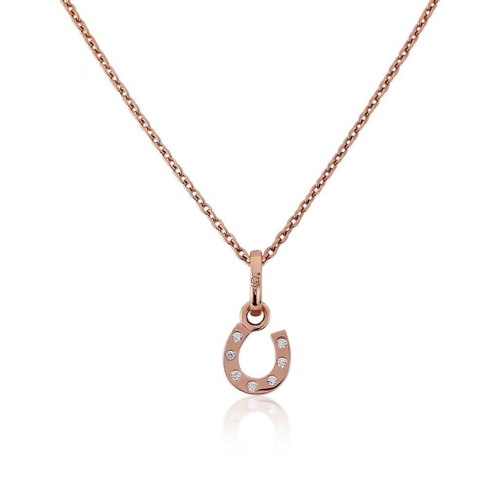rose gold sparkly horseshoe necklace