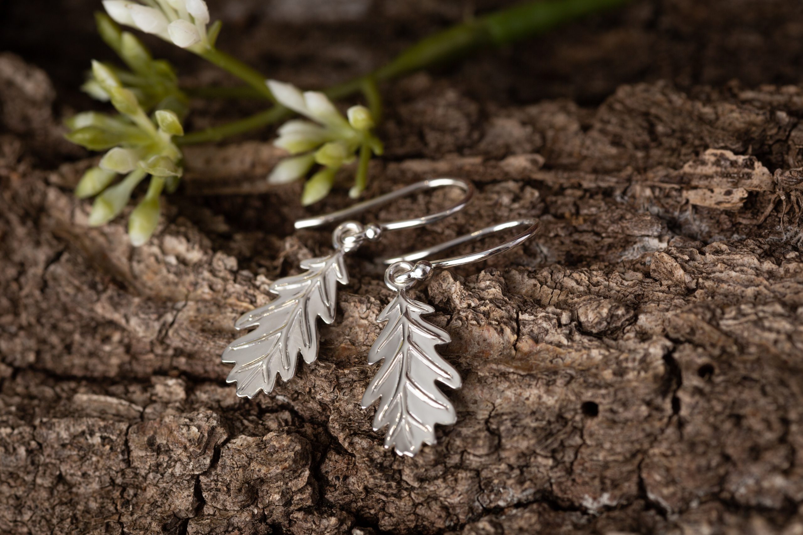 acorn leaf earrings
